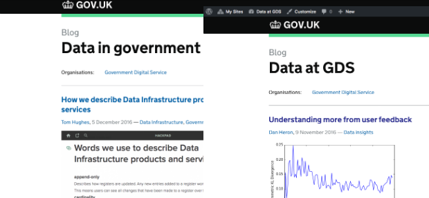 Data at GDS and Data in government blogs