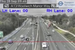 CCTV footage of a motorway