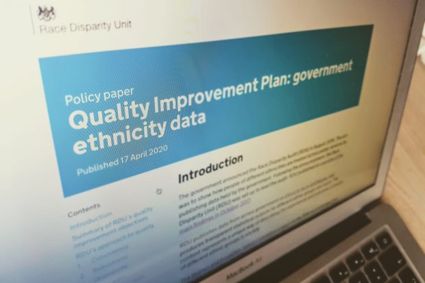 Computer screen showing the front page of the Race Disparity Unit Quality Improvement Plan