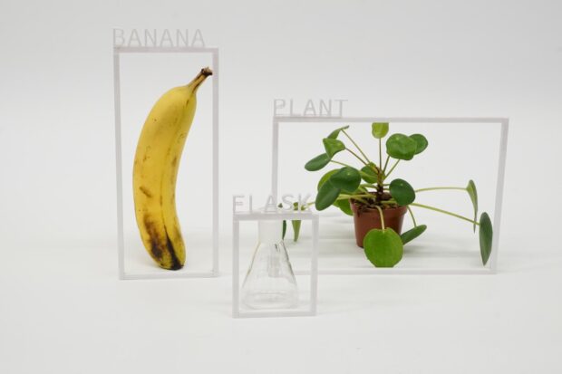 Bounding boxes are commonly used in AI research to signify where a computer vision algorithm has detected an object in an image. Here the artist has played with this aesthetic: The bounding boxes are 3D-printed frames positioned in the physical environment around objects. Sometimes the objects stick out of their frame.